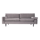 Canapé gris velour, design scandinave