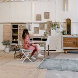 Wood & marble console