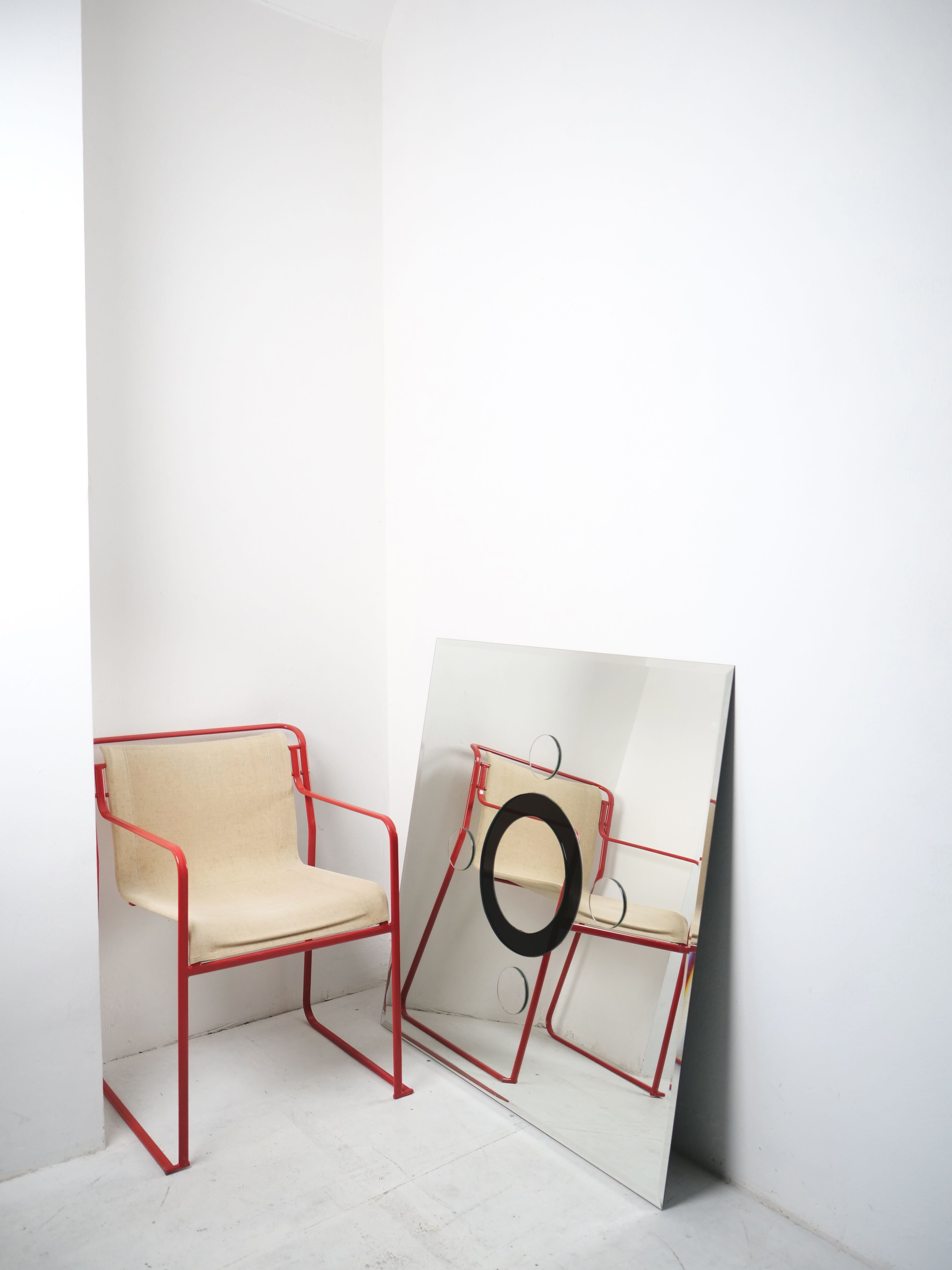 large decorative relief mirror 1980