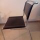 Paire de chaises en cuir noir et chrome modele Spoletto du designer Bersanelli