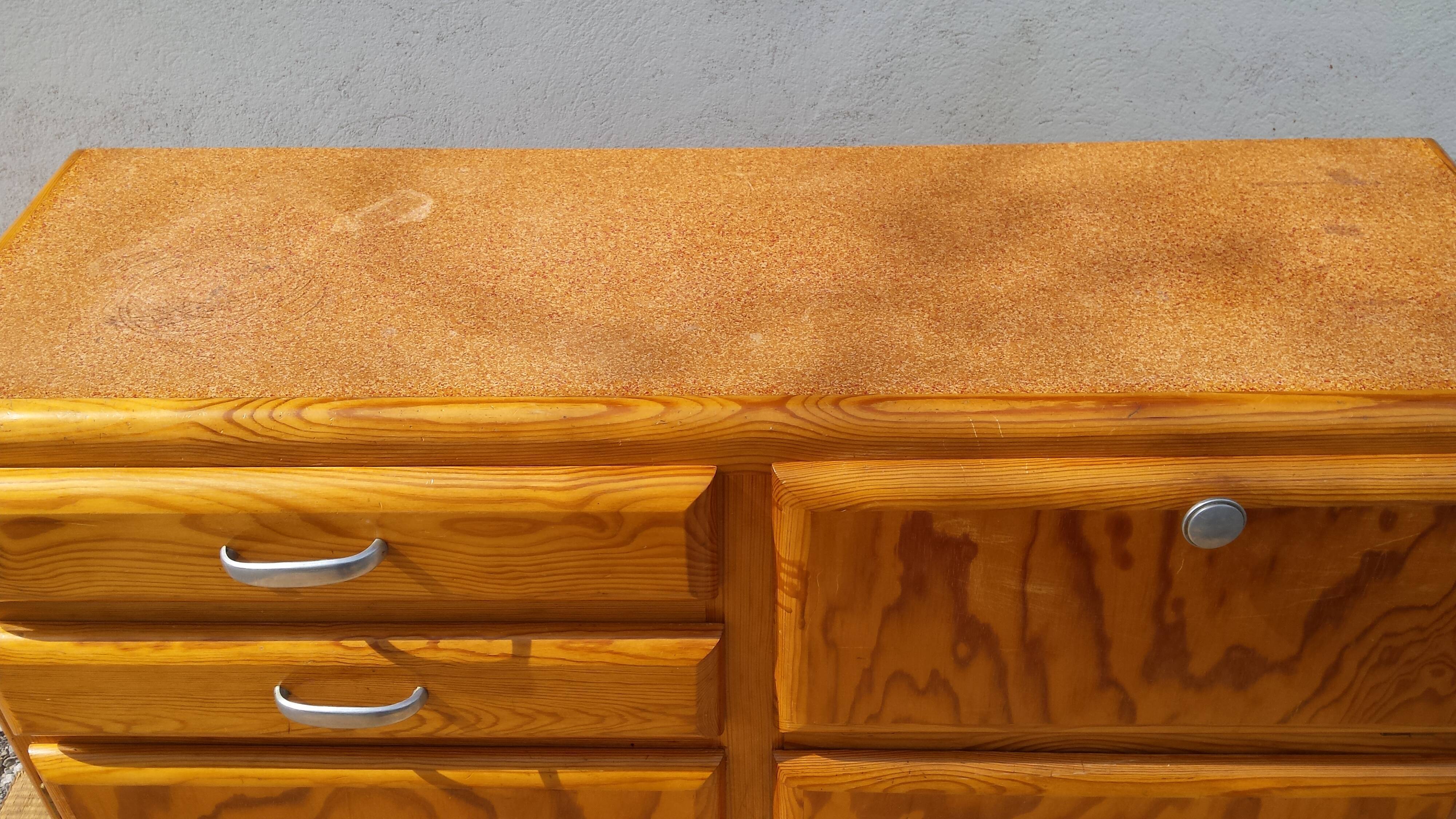 Buffet mado bas couleur miel