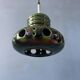 Green ceramic suspension Mid-Century - pendant lamp West Germany