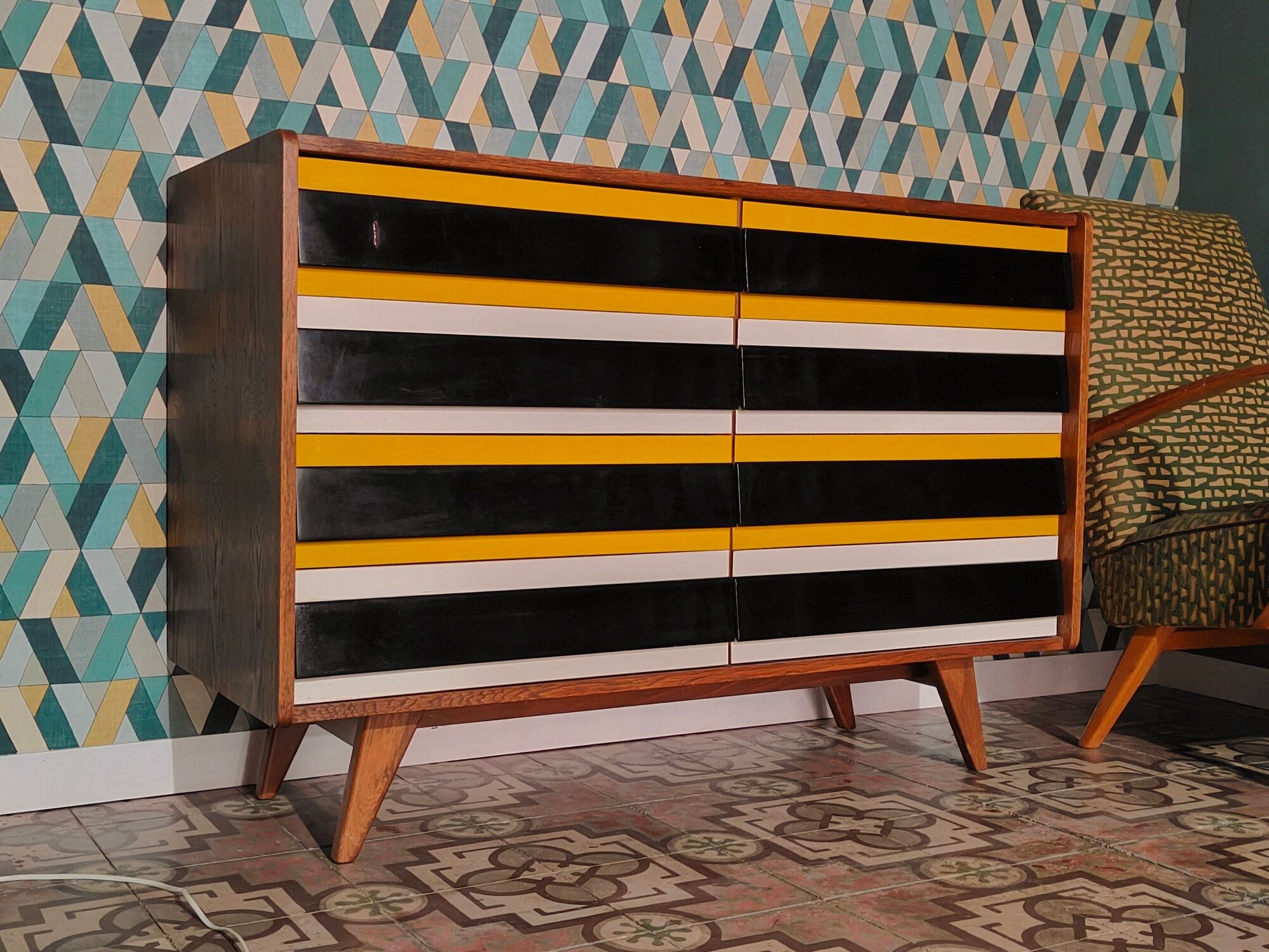 Chest of drawers U 453 Yellow by Jiri Jiroutek for Interier Praha, old edition from 1962