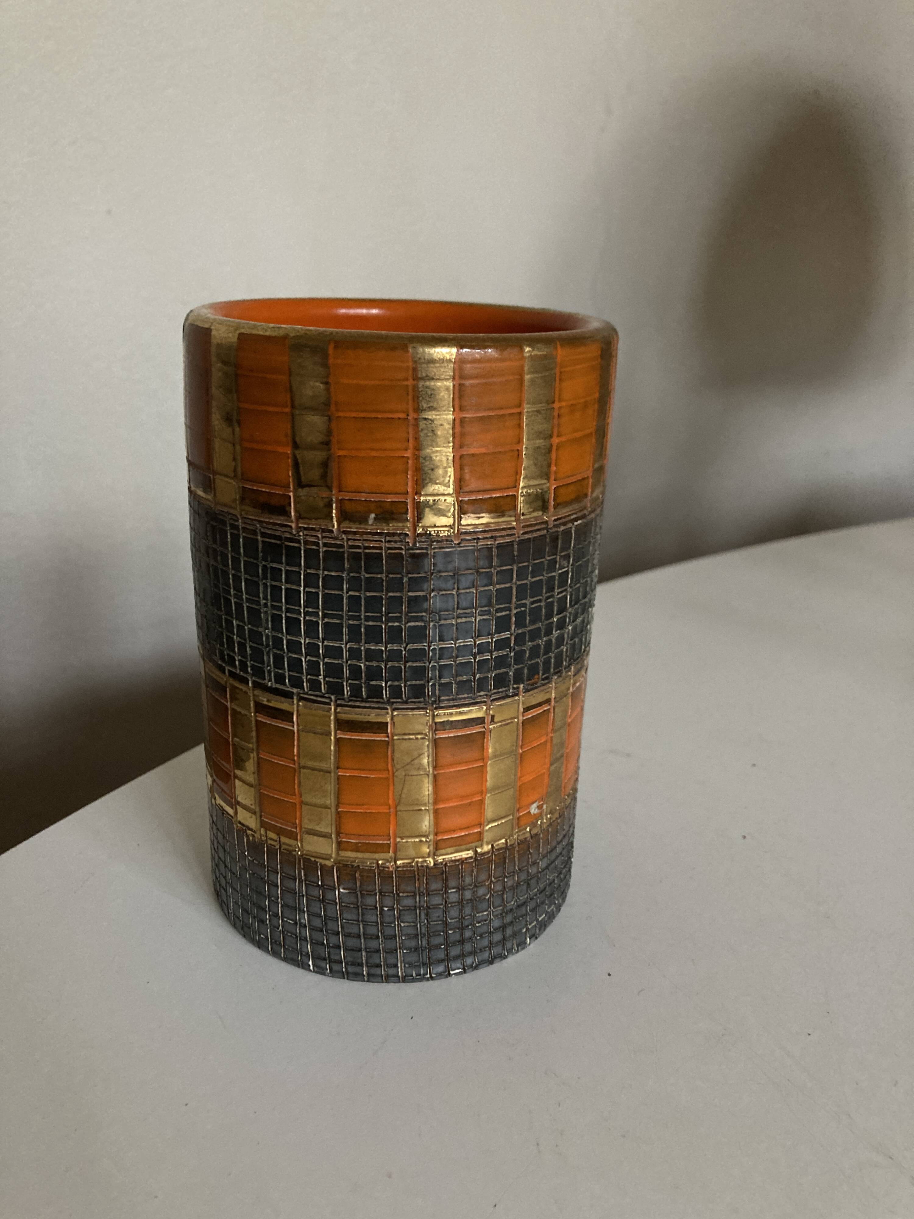 Seta series vase by Aldo Londi for Bitossi sgraffitto 1950 Italy