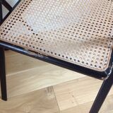 2 folding chairs Cidue metal wood and cannage