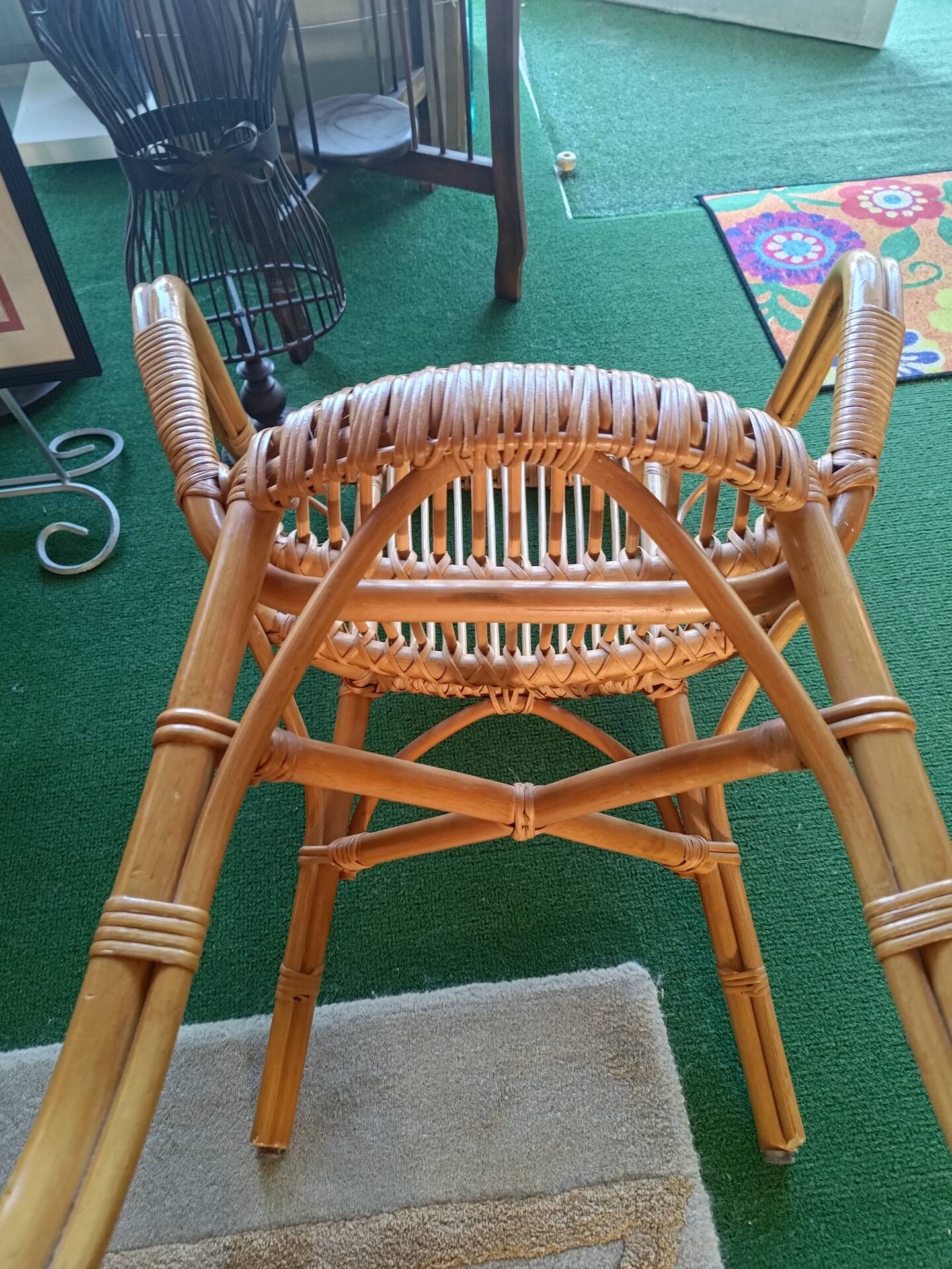 Pair of rattan armchairs
