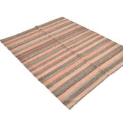 Tapis kilim turc saumon et marron 4x5, 134x164 cm