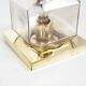 Pair of glass and brass wall lamps by Glashutte Limburg
