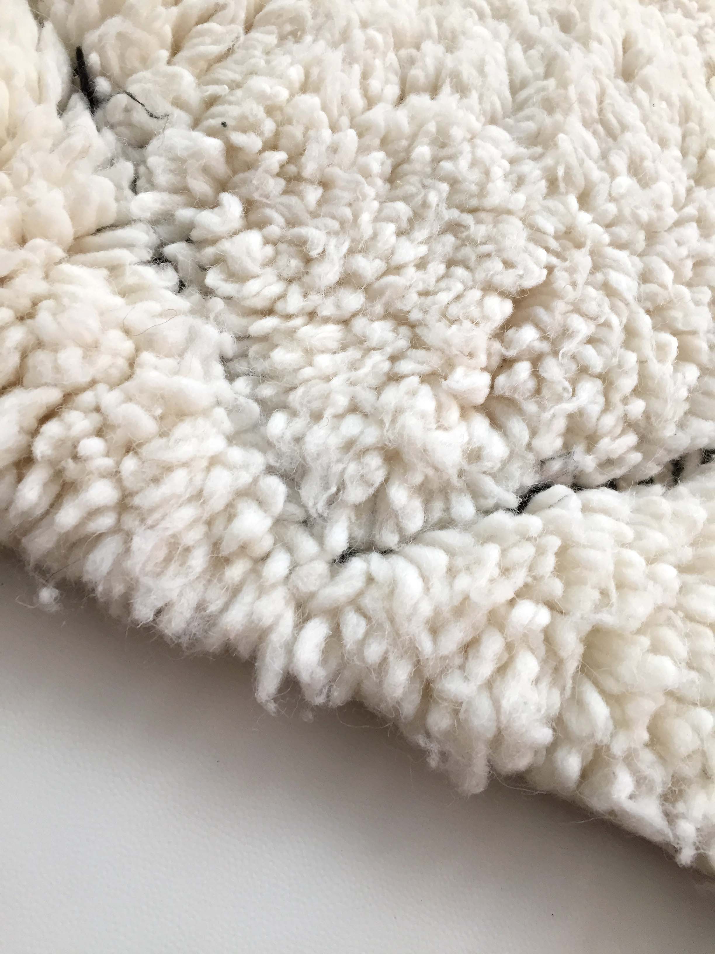 Moroccan Berber carpet blessed ouarain ecru with black diamonds engraved 148x108cm