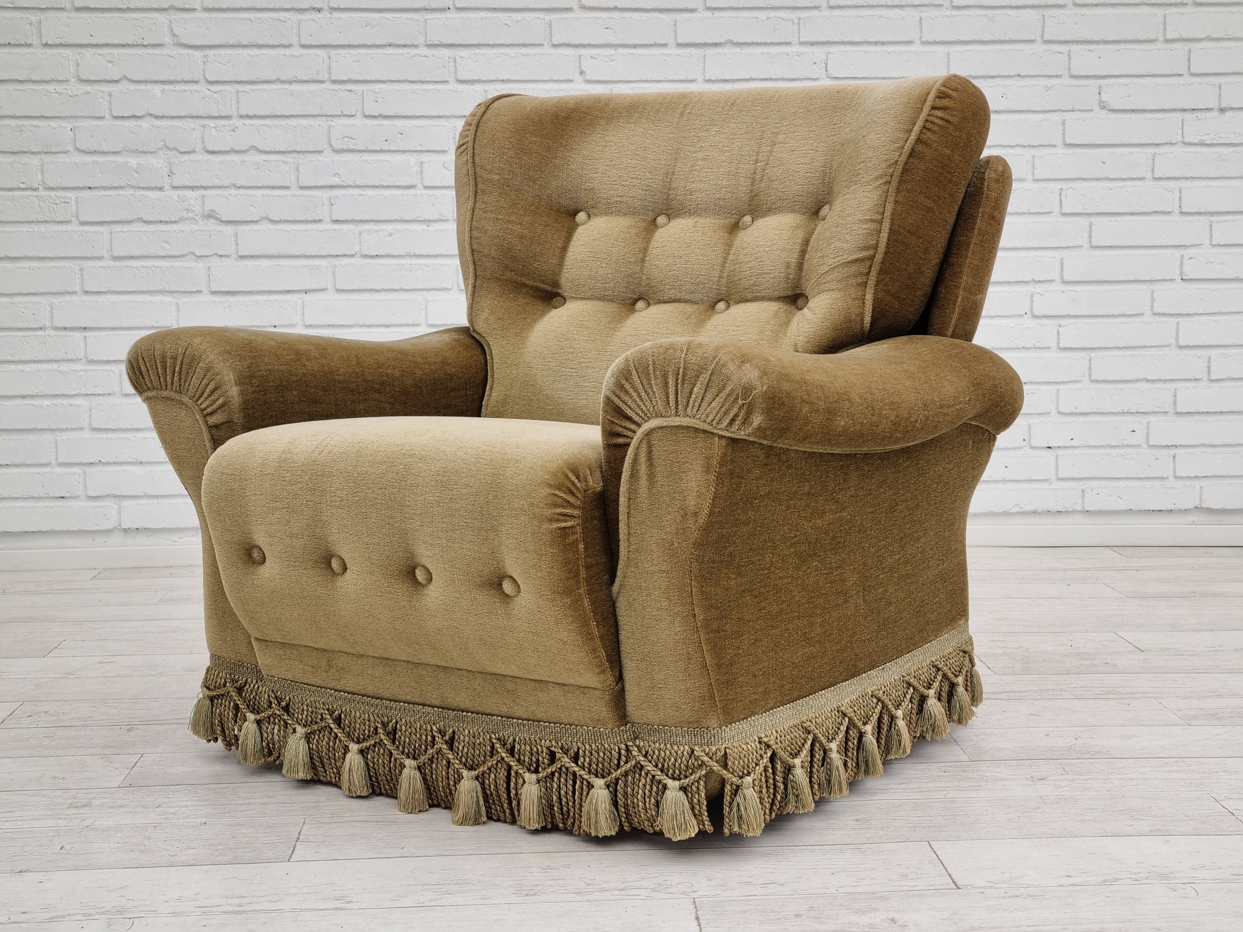 Fauteuil vintage danoise avec rembourrage années 1970