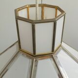 White glas ceiling lamp attr. by jean claude mahey