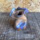 Vintage Polychrome Glazed Stoneware Soliflore Vase with Corolle Neck #D96