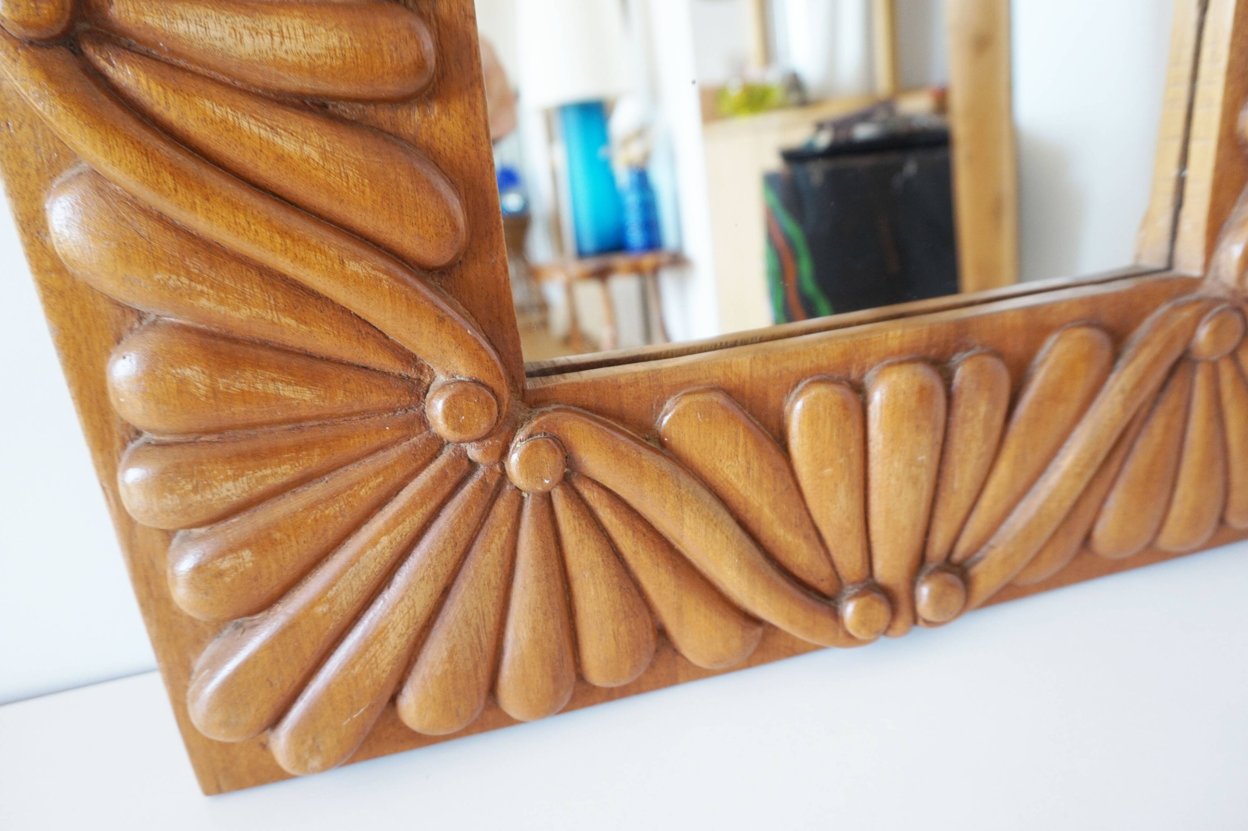 Solid wood mirror 1960
