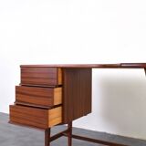 Mid-Century Kidney Shaped Danish Teak Desk, 1960s.