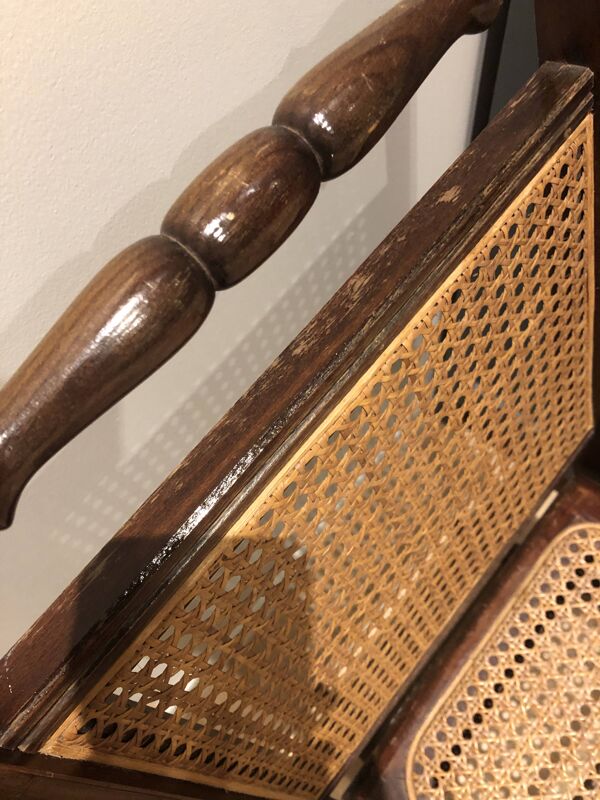 Chaise pliante cannée