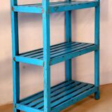 Burmese teak shelf with original blue patina