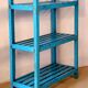 Étagère en teck birman avec patine bleu d’origine