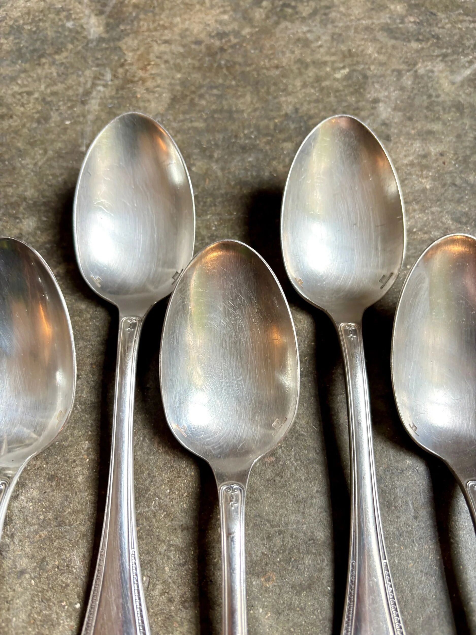 6 Christofle silver-plated tablespoons, "Malmaison" service.