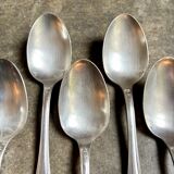6 Christofle silver-plated tablespoons, "Malmaison" service.