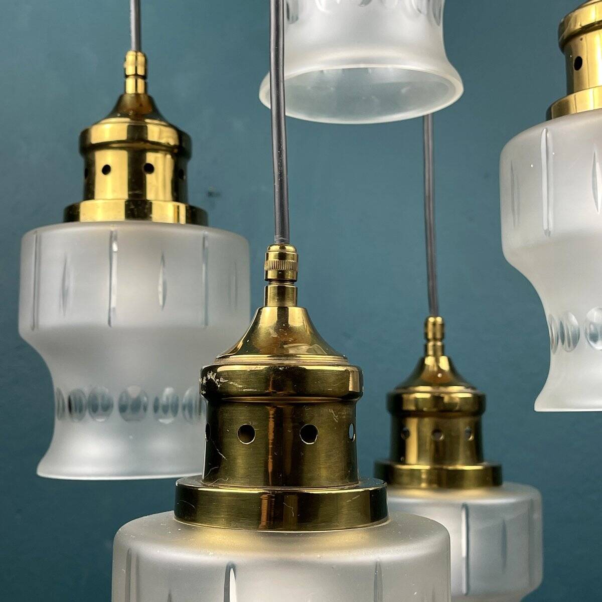 Mid-century glass cascade chandelier, Italy, 1970s.