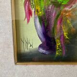 Oil on Vintage Panel - Flower Bouquet by NNISI - 27 x 40 cm