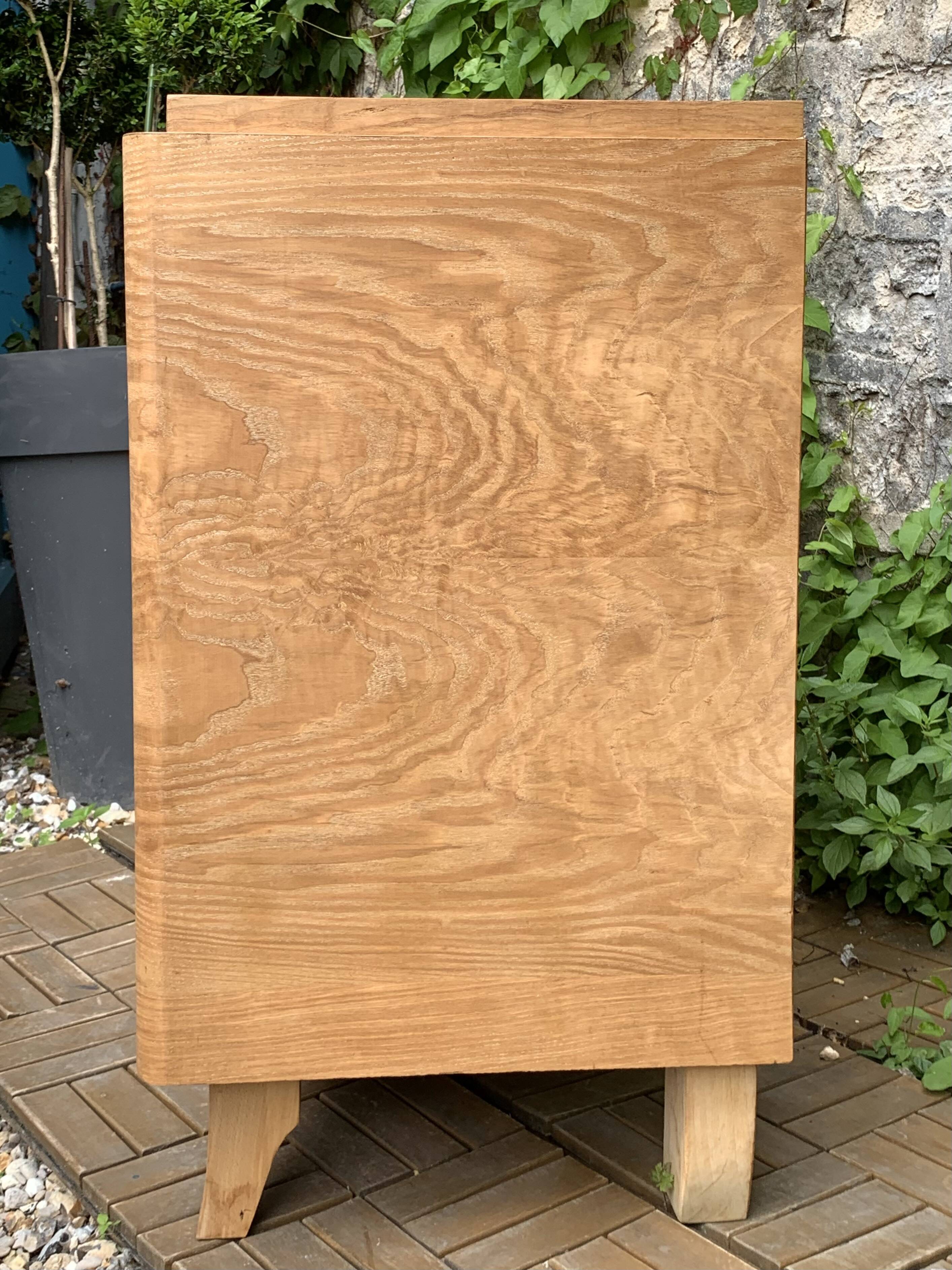 Raw oak art deco chest of drawers