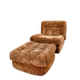 Brown velvet armchair/ottoman vintage from the 70s/80s.