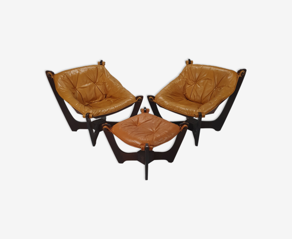 Set Of 2 Luna Chairs With Ottoman By Odd Knutsen 1970s Selency Set Of 2 Luna Chairs With Ottoman By, Odd Outdoor Furniture