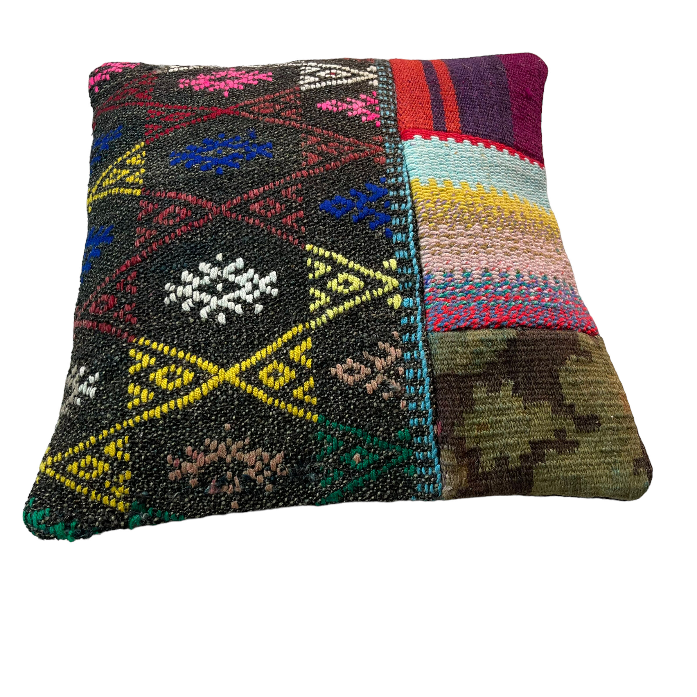 Vintage turkish kilim cushion cover, 40 x 40 cm