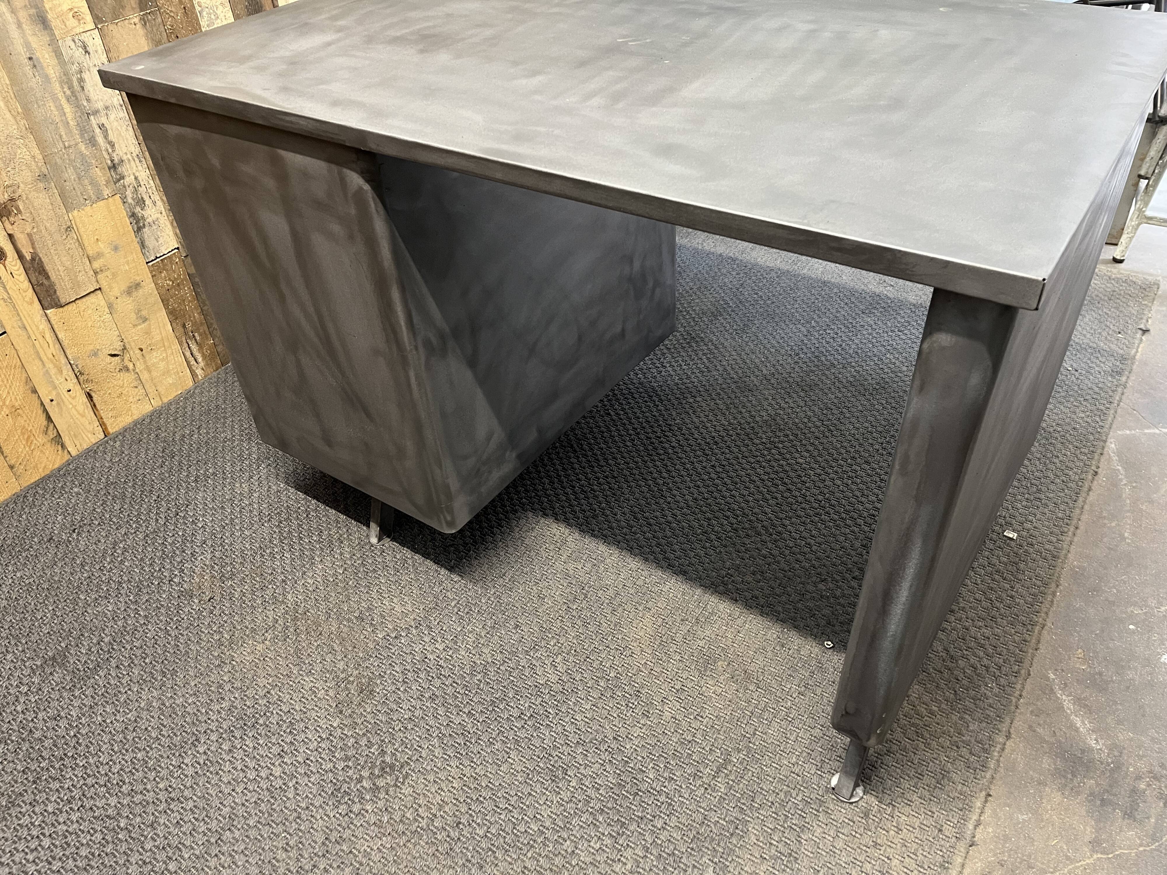 Industrial metal desk