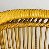 Vintage rattan basket, Italy, 1960s