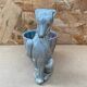 Old grey ceramic greyhound decor pot vintage