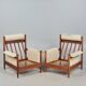 Pair midcentury Scandinavian lounge chairs, Denmark 1960s