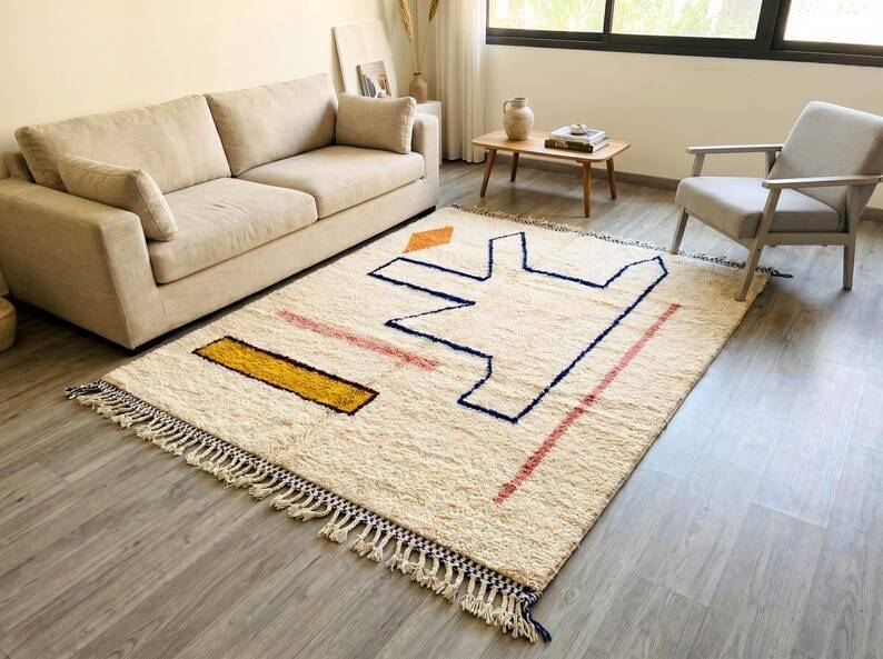 Handmade pure wool rug, size 200/300 cm.