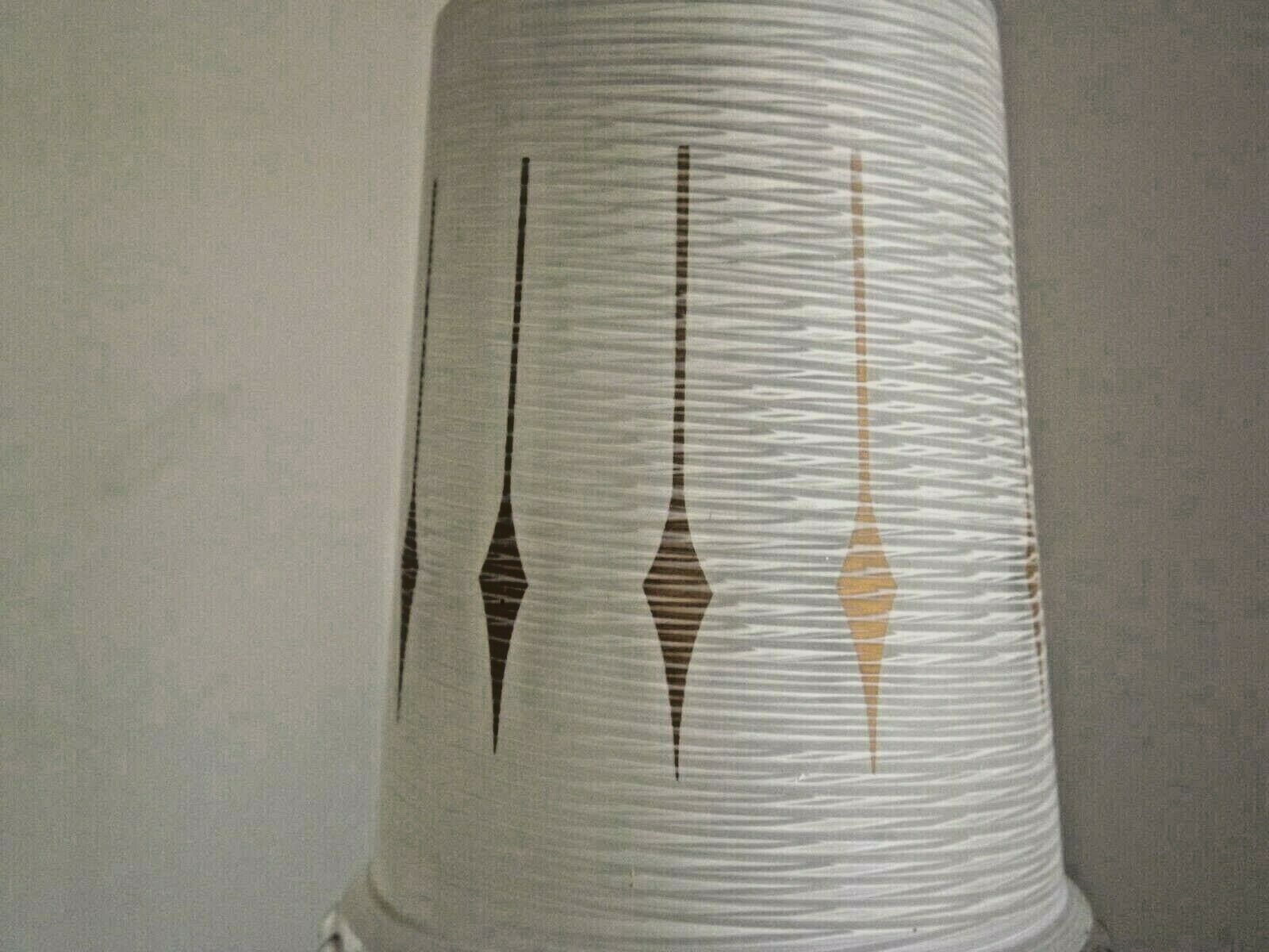 French vintage retro white & clear glass shade & gold metal ceiling light 3599
