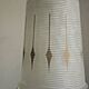 French vintage retro white & clear glass shade & gold metal ceiling light 3599