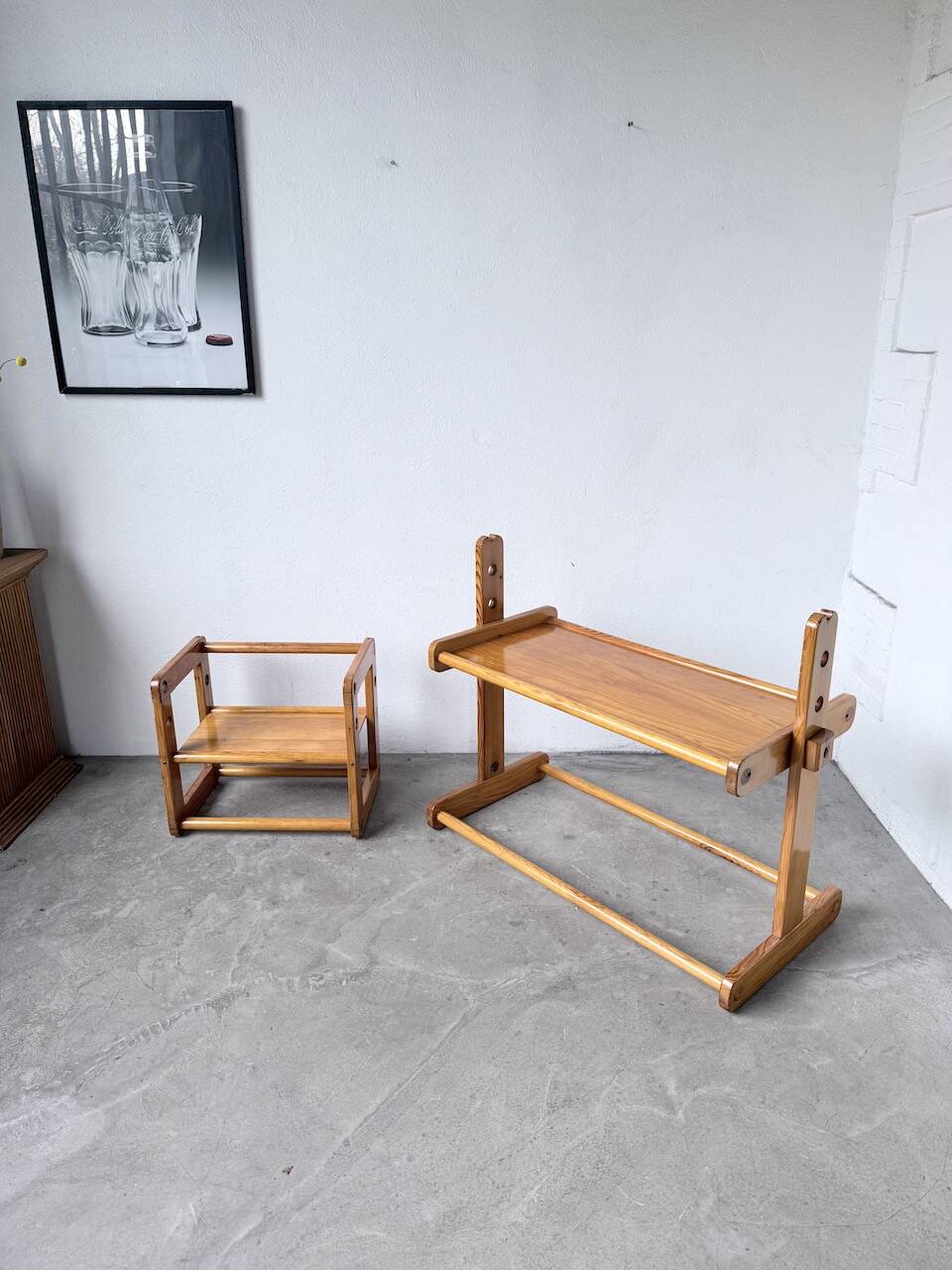 Bureau et chaise enfant pin Bauhaus