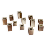 Groupe de bougeoirs en laiton massif cubiques par Gusum Metallslöjden, Suède