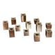 Group of cubic solid brass candlesticks by Gusum Metallslöjden, Sweden