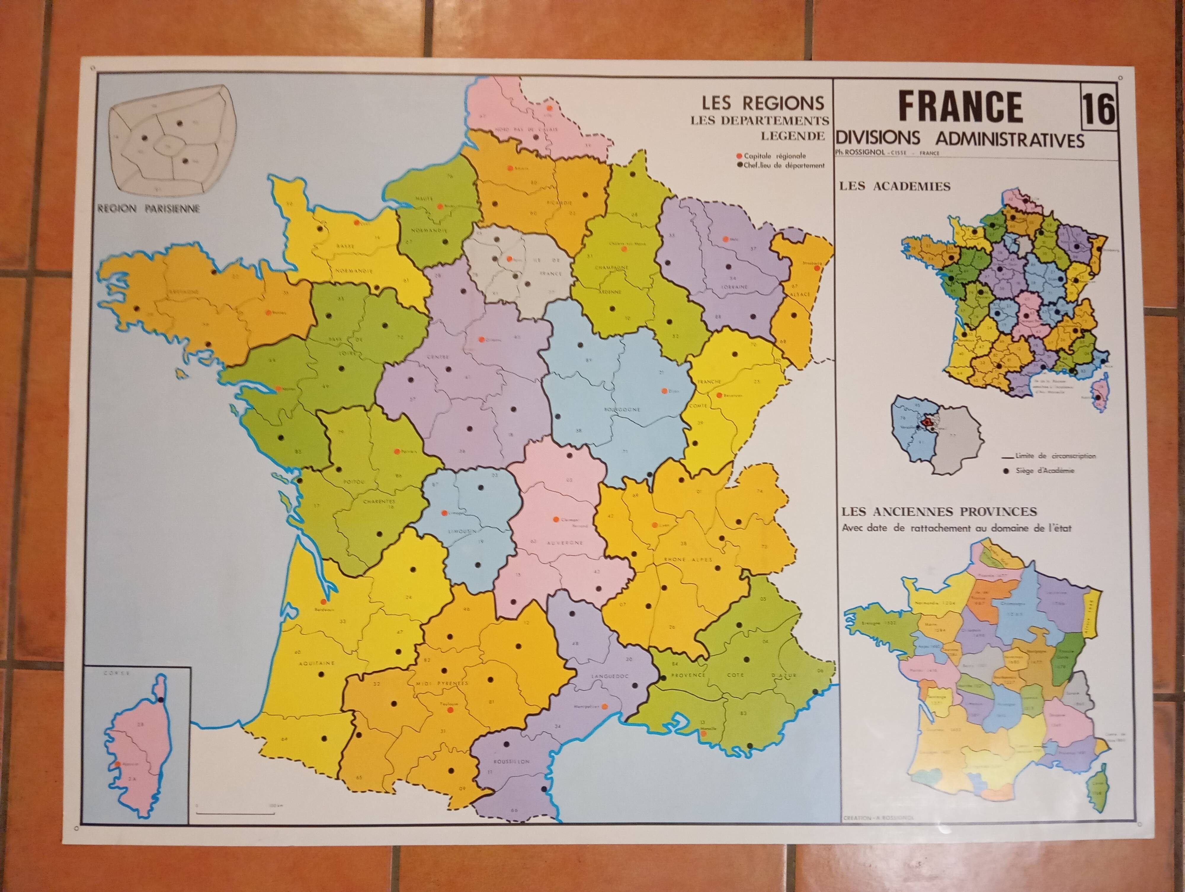School map: france population-towns / france administrative divisions