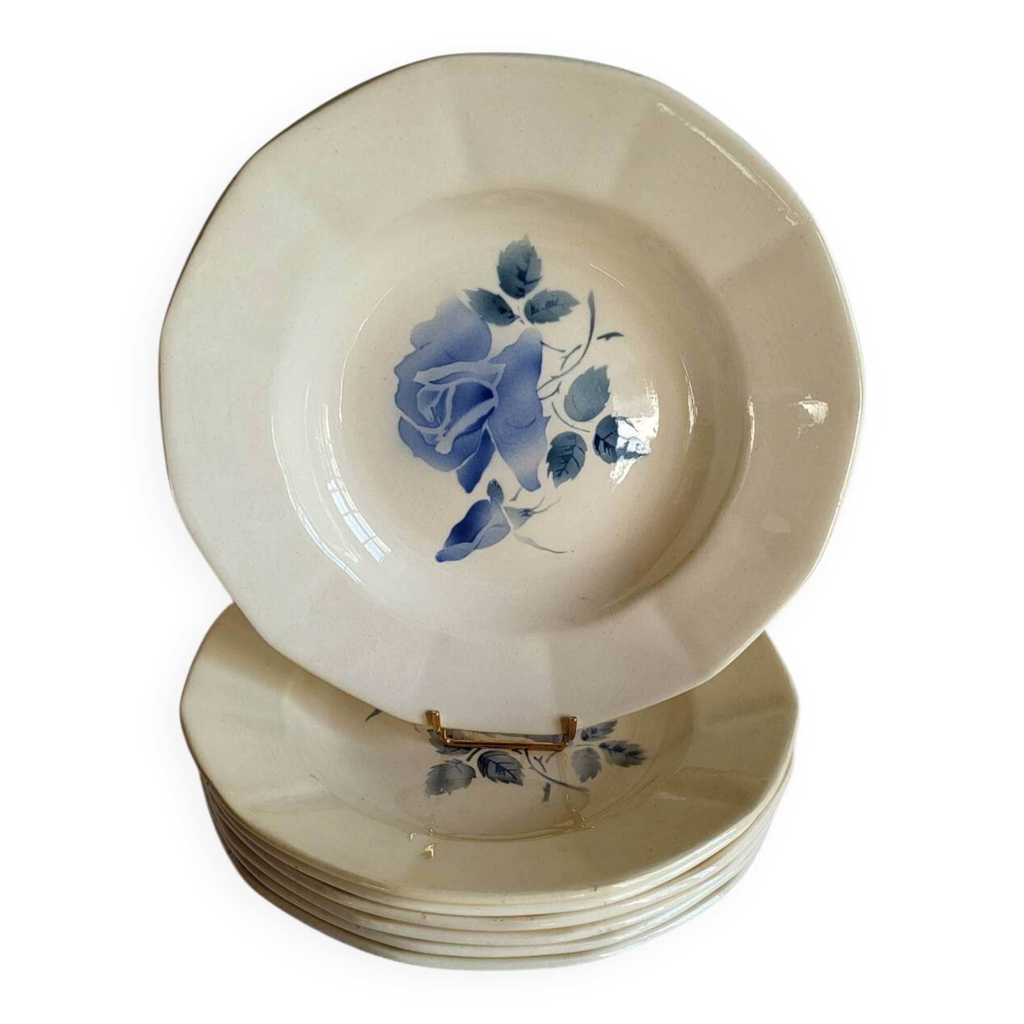 7 vintage deep plates in earthenware from Digoin Sarreguemines