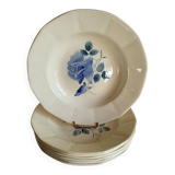 7 vintage deep plates in earthenware from Digoin Sarreguemines