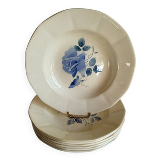 7 vintage deep plates in earthenware from Digoin Sarreguemines