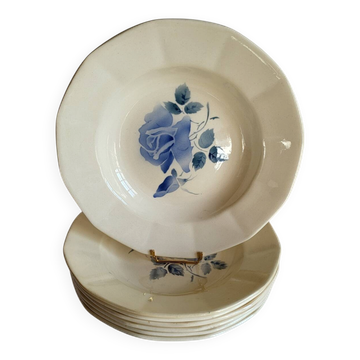 7 vintage deep plates in earthenware from Digoin Sarreguemines