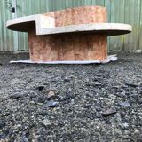 Vintage asymmetrical design coffee table in Mactan travertine stones by Magnussen ponte.