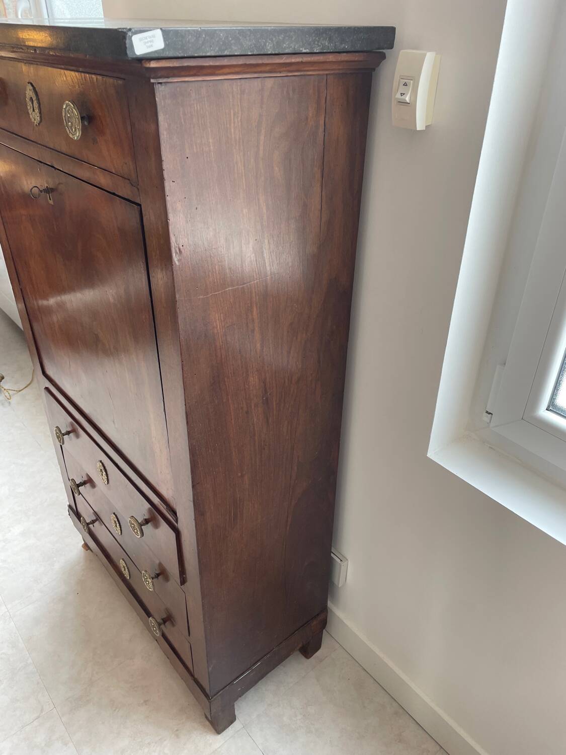 Empire mahogany veneer secretary