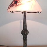 Art nouveau lamp signed Paris Stars 1950 and glass paste