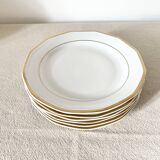 White and gold dessert plate