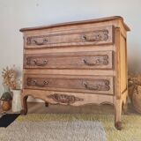 Antique commode with curved drawers - solid wood