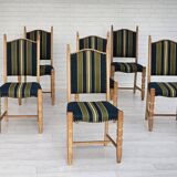 1970s, set 6 pcs of Danish dinning chairs, original good condition, furniture wool.